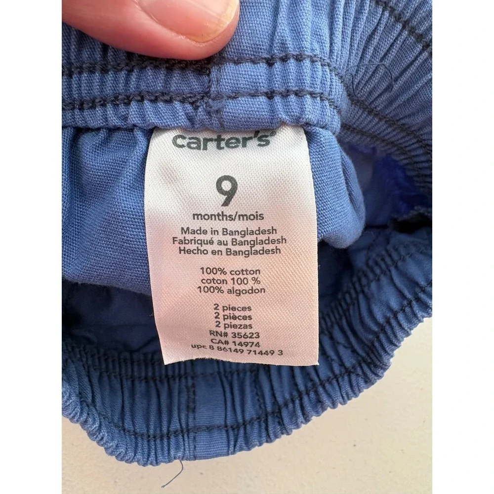 Mayoral Orange Bicycle T-Shirt and Carters Blue Shorts Set 9 Months Kids